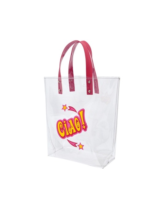 비치백 BEACH BAG CLEAR PVC TOTE BAG - pink