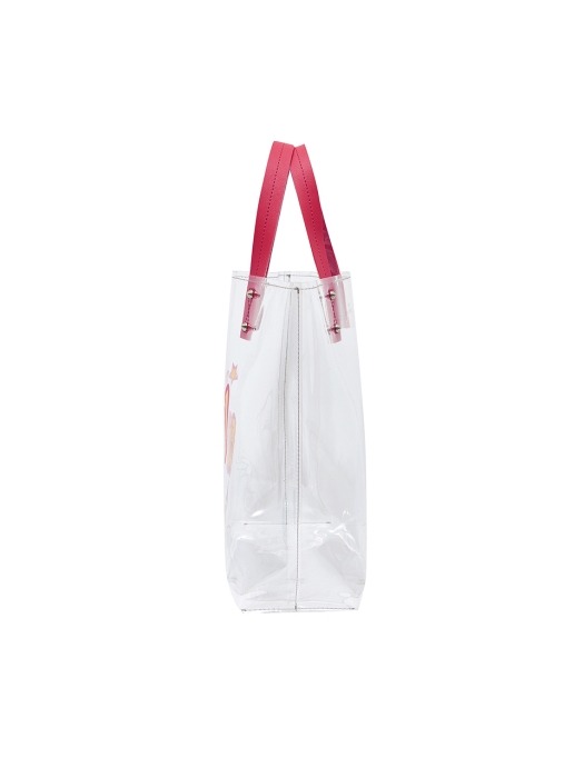 비치백 BEACH BAG CLEAR PVC TOTE BAG - pink