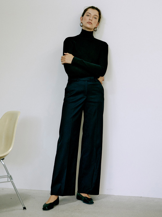 [Day-Wool] Wool-blend Wide-leg Trousers_3colors