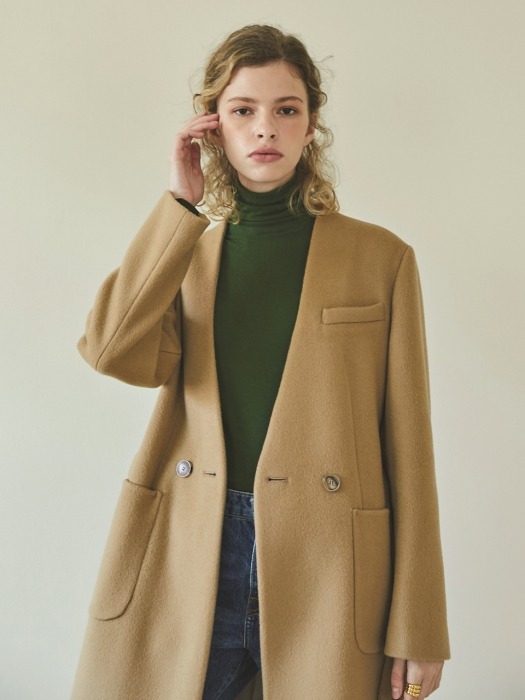 cashmere v-coat (beige)