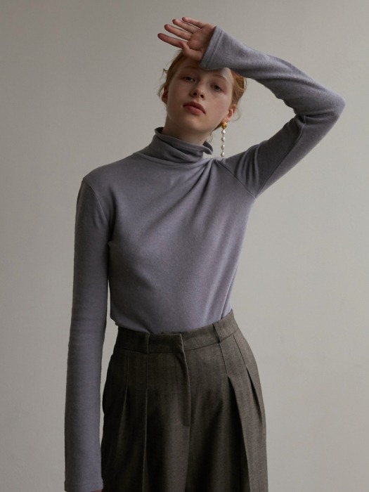 Wool turtle neck - blue