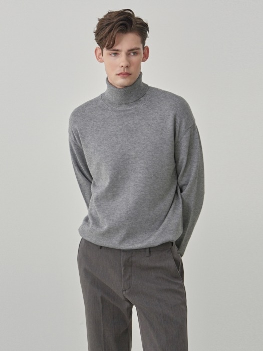 JUST HIGH NECK KNIT_GRAY