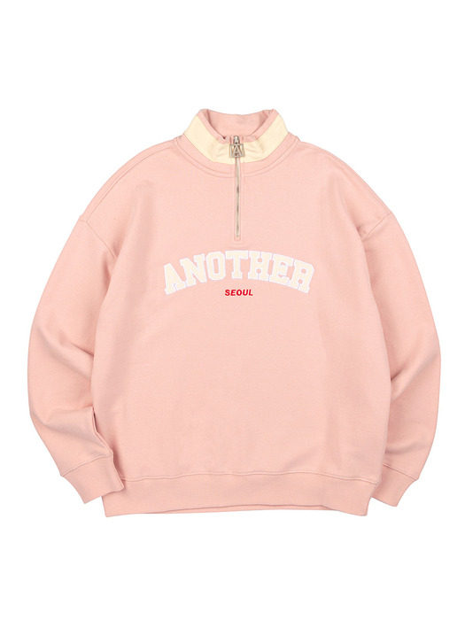 AF SIGNATURE HALF ZIP-UP CREWNECK (INDI PINK)