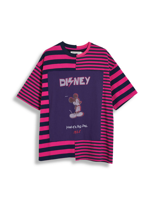 MICKEY`S KIND OF A BIG DEAL PINK STRIPED T-SHIRTS