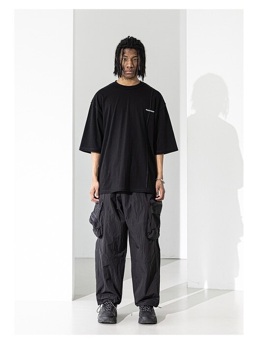 SL LOGO EDGE OVERSIZED T-SHIRTS MUZTS002-BK