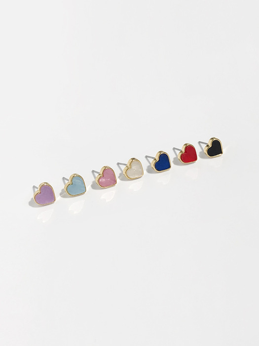 [SET]pearl earcuff + heart earrings (7colors)