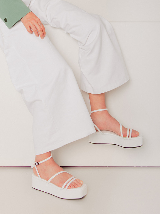 Strappy Platform Sandals | White