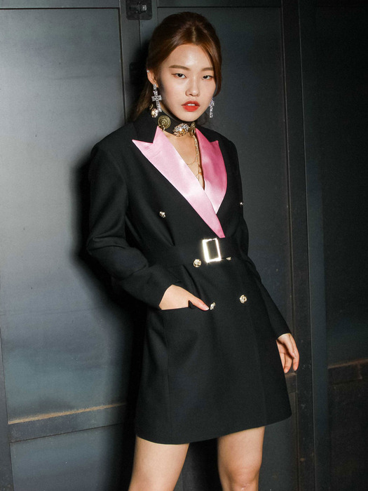 pink lapel blazer dress[black(WOMAN)]_UTH-SB11