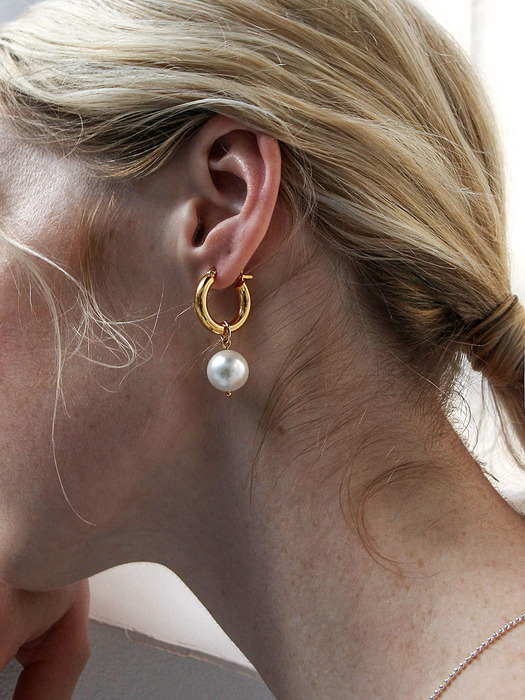 glow pearl earring 2way [gold] - silver925
