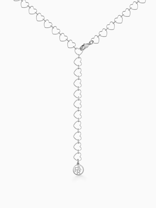 HEART LINE HEART CHAIN SILVER NECKLACE