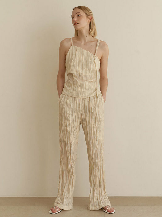 Wrinkle pants - Beige