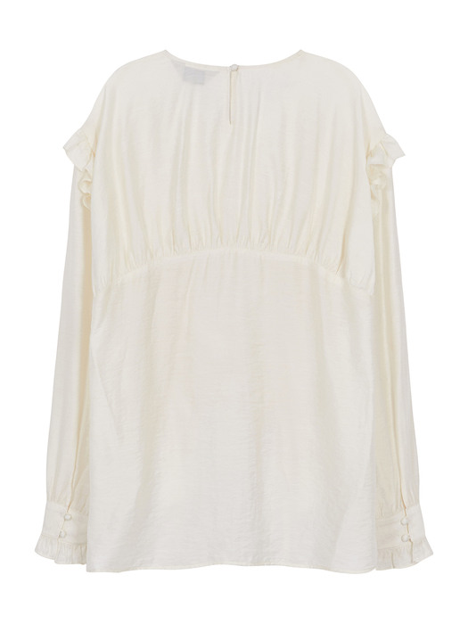 See Through Shirring Blouse in Ivory_VW0AB2600