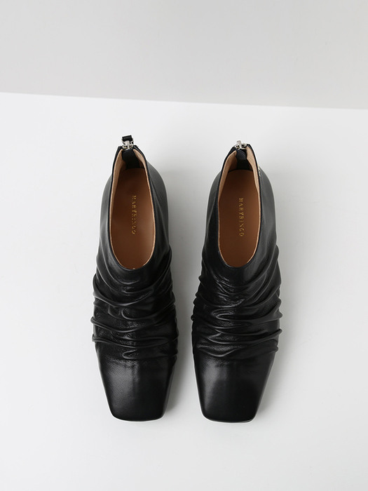 NO. Jennet Shirring boots_ BLACK
