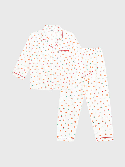 Dot cherry bear-white(Pajamas)