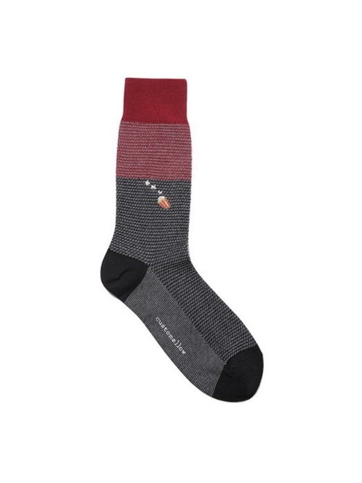color block point embroidery socks _CALAX21221BKX