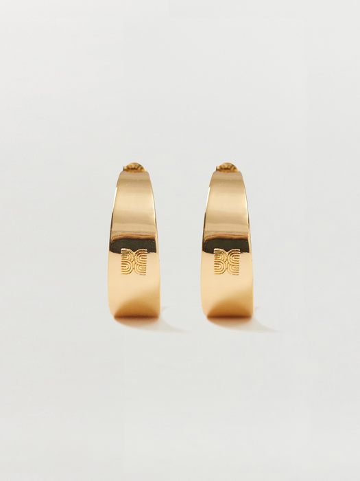 SHINE Logo Hoop Earrings - Gold