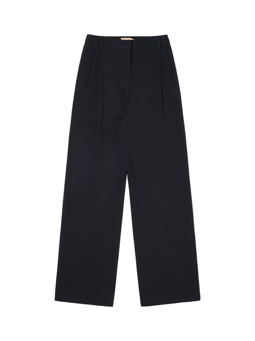 SIPT7022 One Tuck Side Banding Slacks_Black