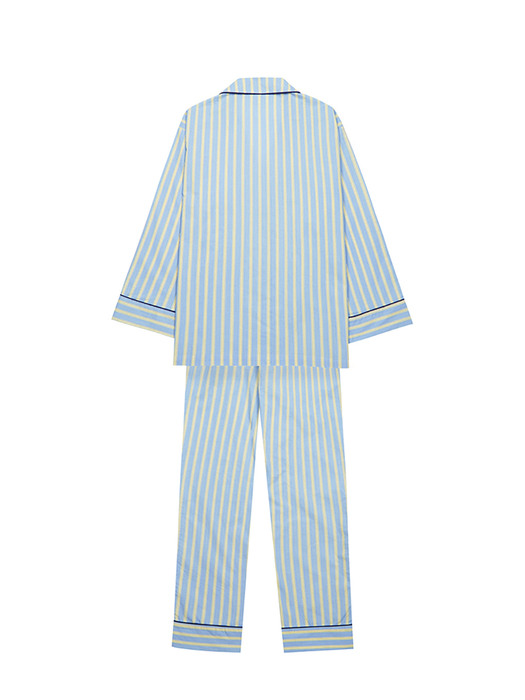  Chilling Stripe Pajama Set (Blue)