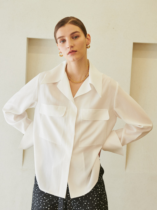 Wing Cuffs Pointed Shirt Blouse