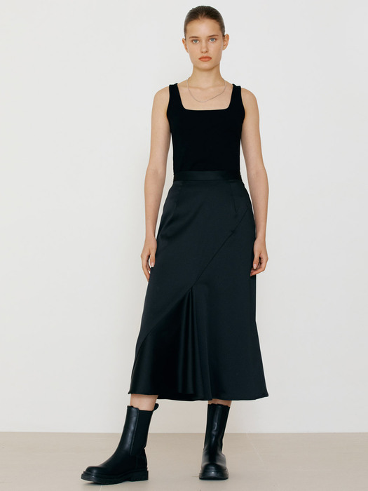 Two way Satin Skirt (Black)