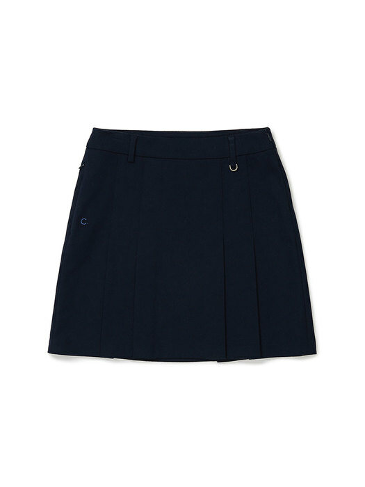 Side Pleated Skirt (Navy)