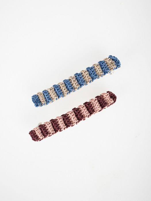 Crochet checkerboard hairclip (2colors)
