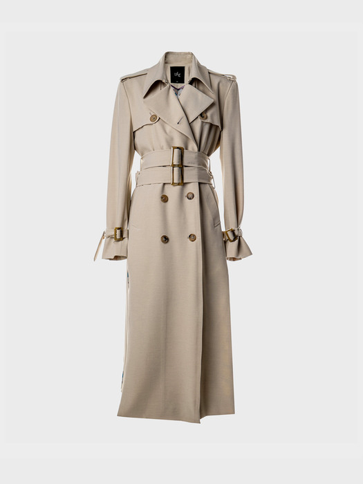 Double-Breasted Flapping Trench Coat[Beige(WOMAN)]_UTH-SC02