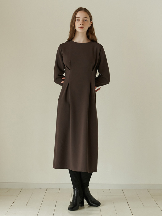 Line dress-brown