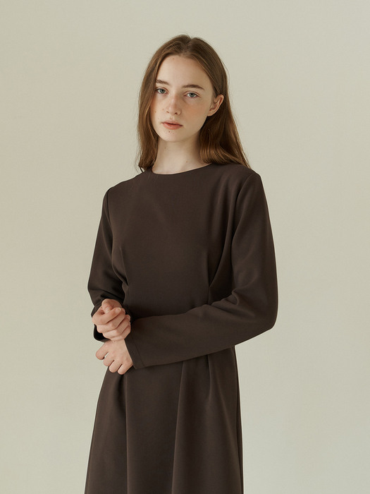 Line dress-brown