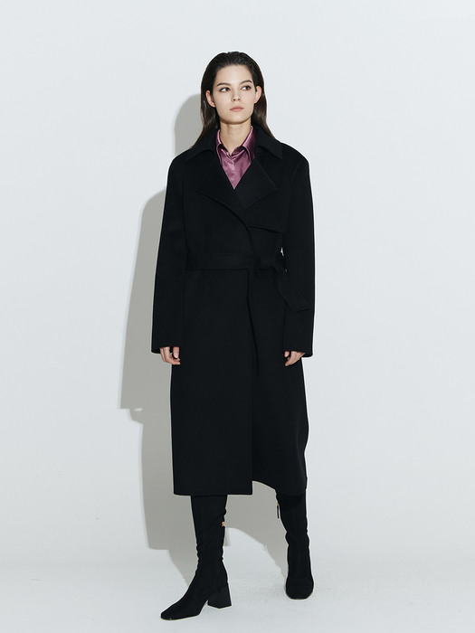 New Cashmere Hand-Made Coat [Black]