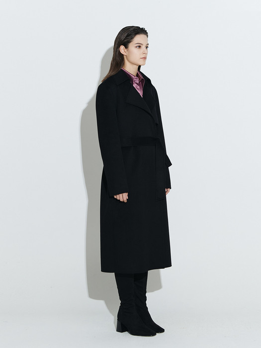 New Cashmere Hand-Made Coat [Black]