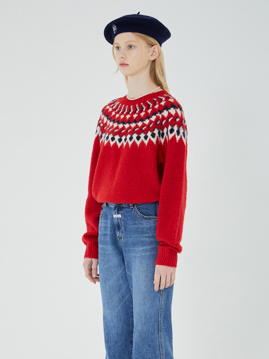 MARITHE JACQUARD KNIT red