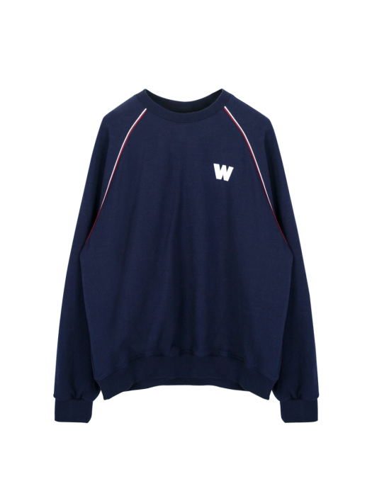 AF279PS422_Logo Printing Piping Sweatshirt_Navy