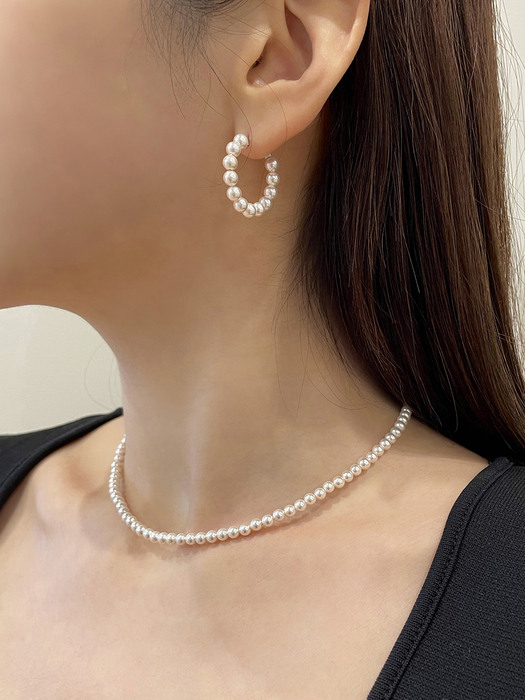 [단독] Pink Pearl Ring Earring