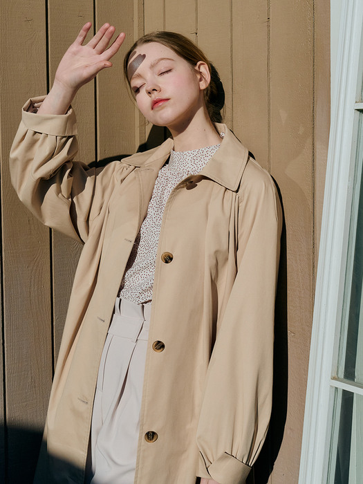 monts 1455 shirring long trench coat (beige)   