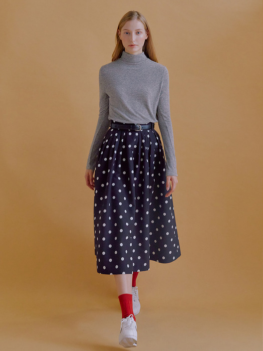 BOROMWAT Flared skirt (White dot/Black dot)