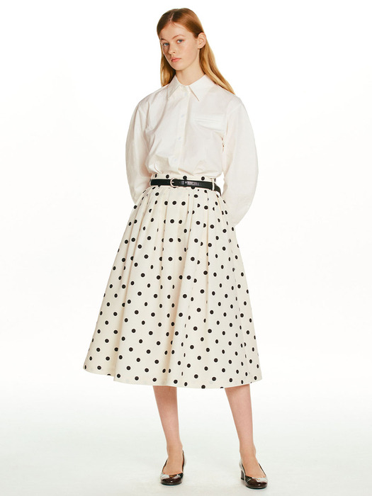 BOROMWAT Flared skirt (White dot/Black dot)