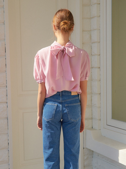 BACK TIE BLOUSE_PINK