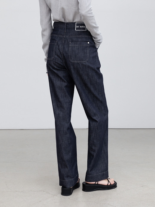LOGO EMBROIDERED STRAIGHT LEG JEANS
