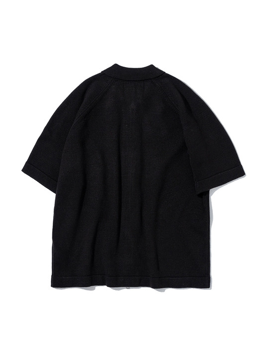 Zippered Polo Knit (Black)