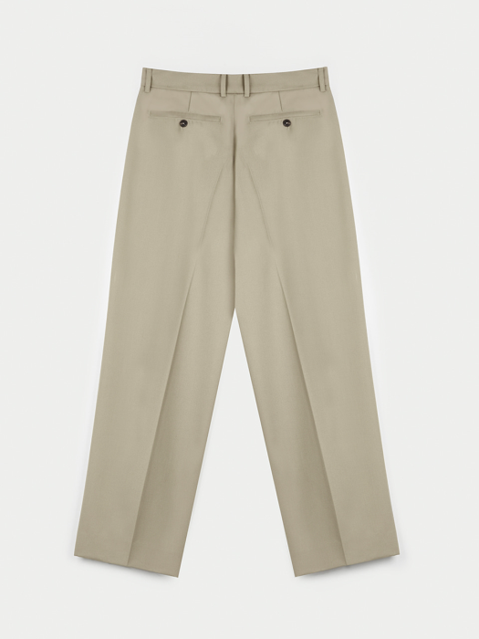 Wool Twill Wrap Pants (Beige)