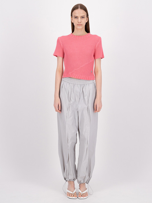 [EXCLUSIVE] HALF SLEEVE KNIT TOP IN PINK