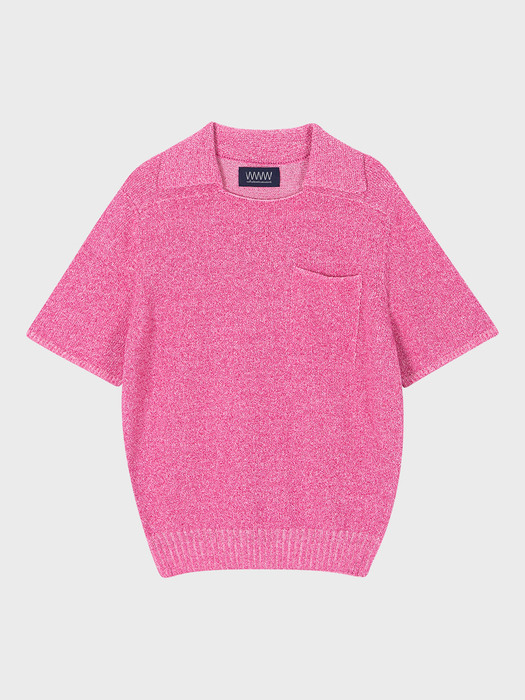 BOUCLE COLLAR KNIT [PINK]