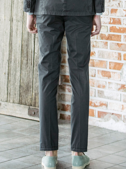 nora cotton set-up pants - s.grey