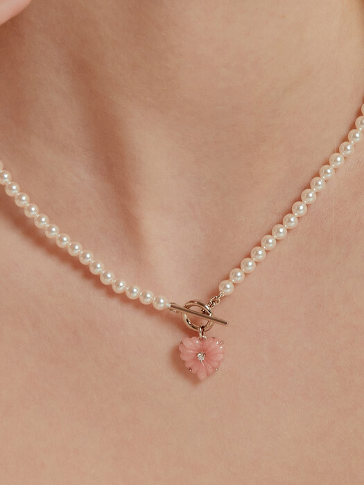Heart blossom Pearl Necklace NZ2003