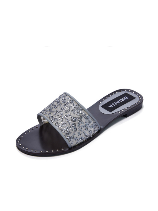 Stud Mesh Slippers_Blue Gray