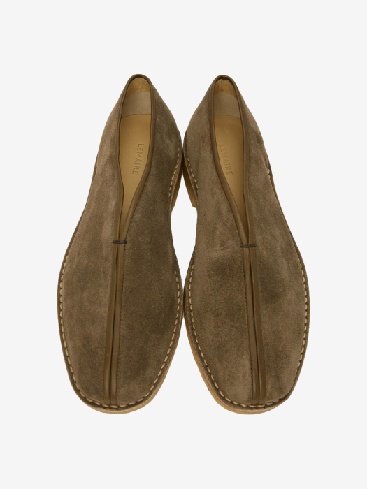 [MEN] 22SS PIPED SLIPPERS DARK TAUPE