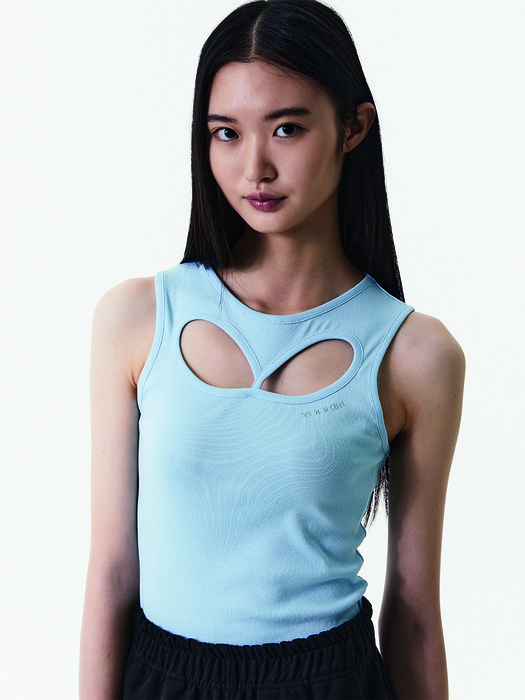 CUT-OUT SLEEVELESS blue