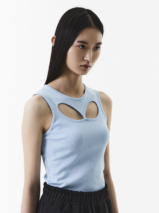 CUT-OUT SLEEVELESS blue