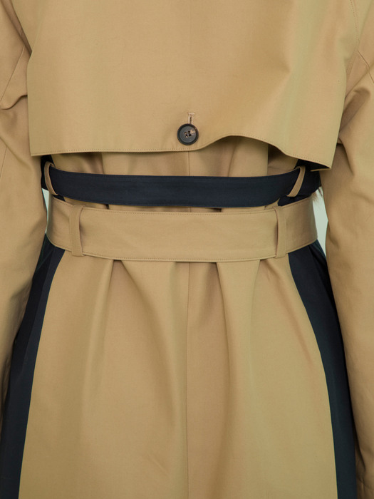 Two-tone Shell Paneled Trench Coat